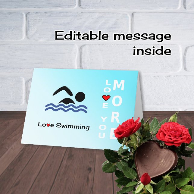 Cartes Pour Fêtes Annuelles Amour Natation Valentines Journée sports romantiqu (Créateur téléchargé)