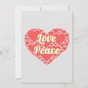 Cartes Pour Fêtes Annuelles Amour & Paix Cœur de Cœurs Art de Mot