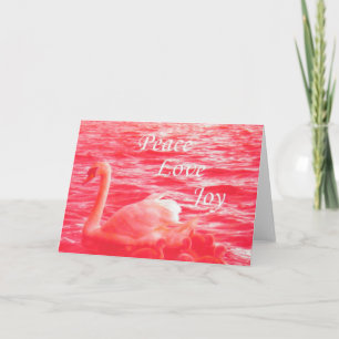 Cartes Pour Fêtes Annuelles amour paix joie cygnes roses