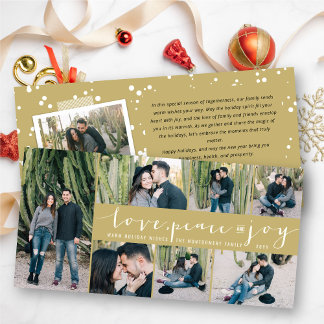 Cartes Pour Fêtes Annuelles Amour Paix Joie Écriture Simple Tendance Moderne 7