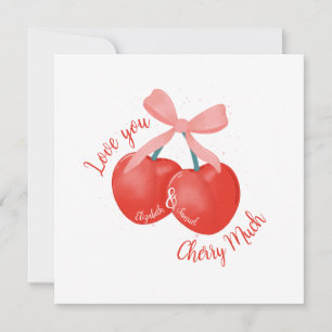 Cartes Pour Fêtes Annuelles Amour personnalisé vous cerise beaucoup cerises &