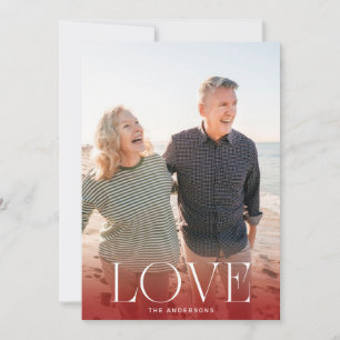 Cartes Pour Fêtes Annuelles AMOUR   Photo moderne avec superposition blanc et 