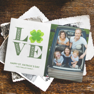 Cartes Pour Fêtes Annuelles AMOUR Photo Shamrock irlandais celtique Saint-Patr