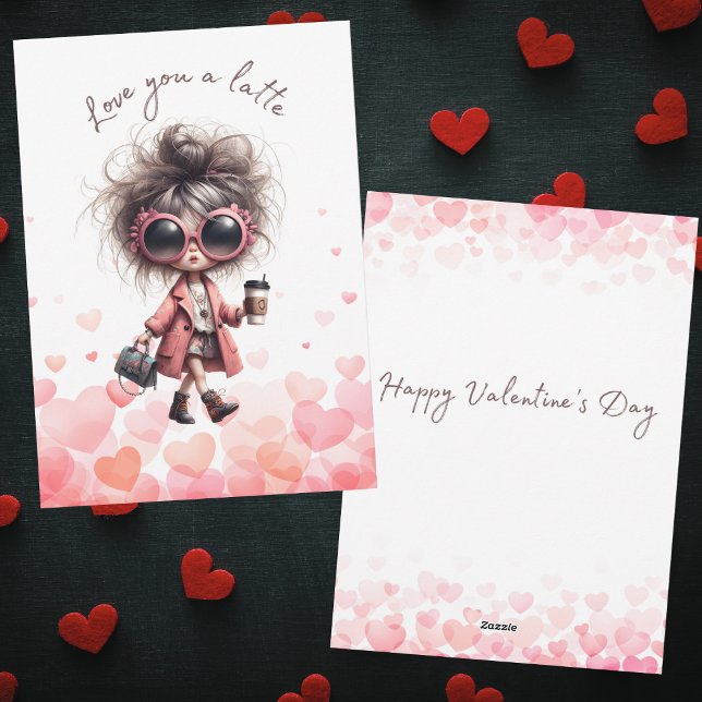 Cartes Pour Fêtes Annuelles Amour pour toi un Latte Saint Valentin (Créateur téléchargé)