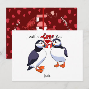 Cartes Pour Fêtes Annuelles Amour Puffin simple pour les personnes spéciales v