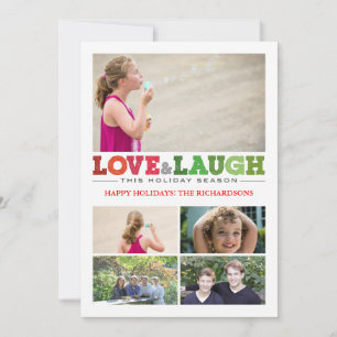 Cartes Pour Fêtes Annuelles Amour + Rire x5