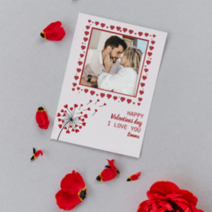 Cartes Pour Fêtes Annuelles Amour romantique de pissenlit Rouge Saint-Valentin