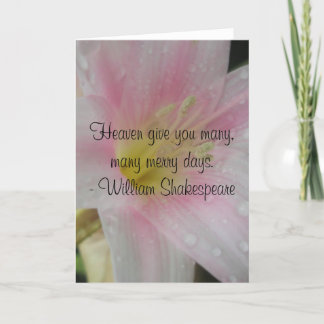 Cartes Pour Fêtes Annuelles Amour rose mariage citation de Shakespeare