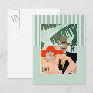 Cartes Pour Fêtes Annuelles Amour. Saint-Valentin Art déco