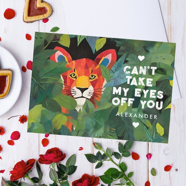 Cartes Pour Fêtes Annuelles Amour Sauvage Mignon Tigre Orange Saint-Valentin J (Créateur téléchargé)