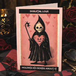 Cartes Pour Fêtes Annuelles Amour Squelettique Faucheuse Gothique Saint-Valent