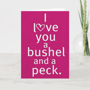 CARTES POUR FÊTES ANNUELLES AMOUR U'A BUSHEL / A PECK / HUGS AUTOUR DE VOTRE C