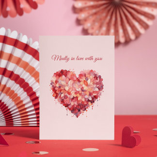 Cartes Pour Fêtes Annuelles Amoureux à tout jamais | Cœur floral | Texte perso