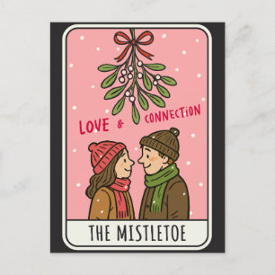 Cartes Pour Fêtes Annuelles Amoureux cosy sous le gui romantique
