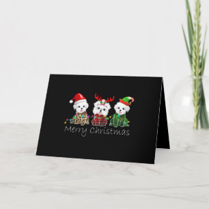 Cartes Pour Fêtes Annuelles Amoureux de chien   Joyeux Noël Maltais