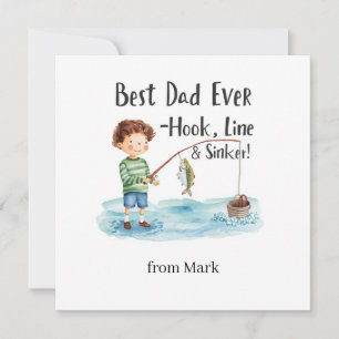 Cartes Pour Fêtes Annuelles Amoureux de la pêche aquarelle style