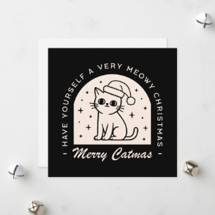 Cartes Pour Fêtes Annuelles Amoureux de les chats drôle humour puns voeux Noël