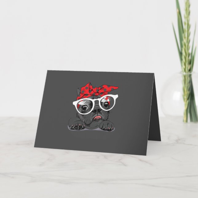 Cartes Pour Fêtes Annuelles Amoureux de les chiens | French Bulldog Portrait D (Devant)