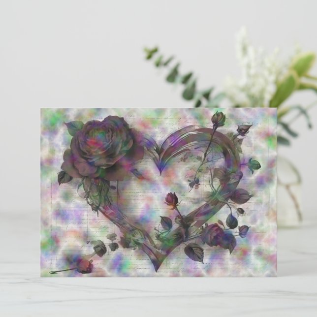 Cartes Pour Fêtes Annuelles Amoureux de poésie romantique Embrace intemporelle (Debout devant)
