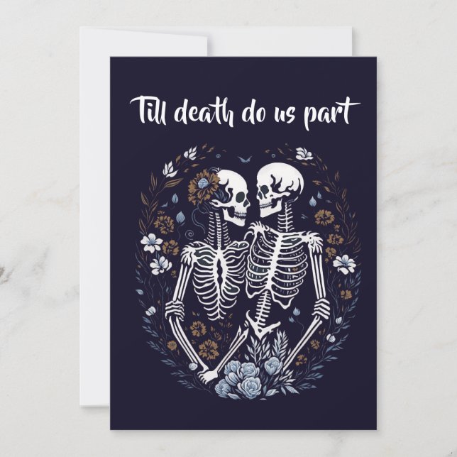 Cartes Pour Fêtes Annuelles Amoureux de Skelton jusqu'à ce que la mort nous sé (Devant)