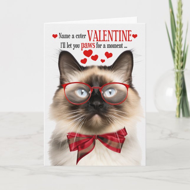 Cartes Pour Fêtes Annuelles Amoureux des chats balinais Feline Humour Saint-Va (Devant)