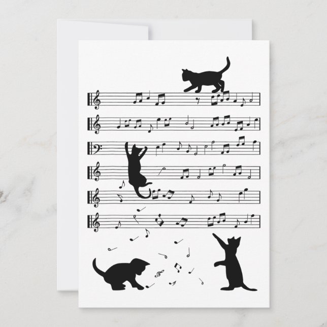 Cartes Pour Fêtes Annuelles Amoureux des chats Funny Pianiste Piano Lover (Devant)