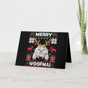 Cartes Pour Fêtes Annuelles Amoureux des chiens   Joyeux Woofmas Chiot Mâtin a