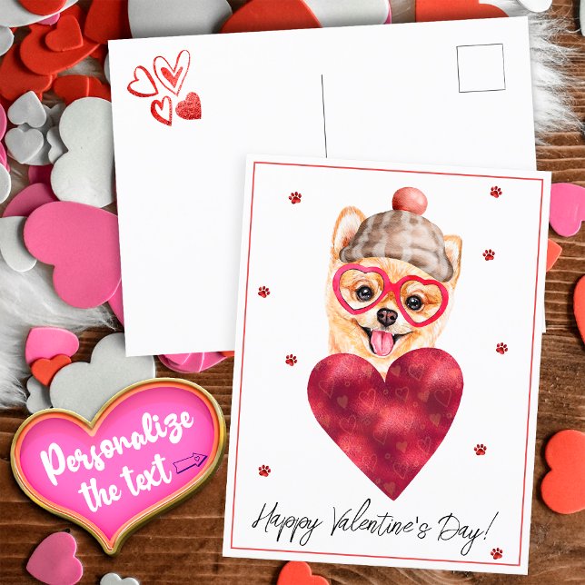Cartes Pour Fêtes Annuelles Amoureux des chiens Valentine Gift Pomeranian (Créateur téléchargé)