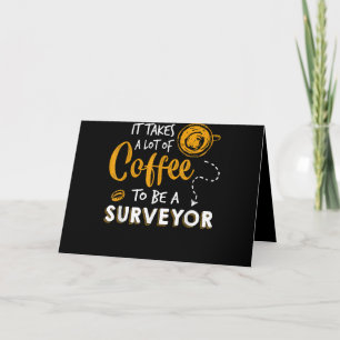 Cartes Pour Fêtes Annuelles Amoureux du café Funny Surveyor Ingénieur Construc