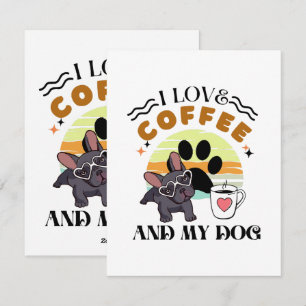 Cartes Pour Fêtes Annuelles Amoureux du café - J'aime le café et mon chien