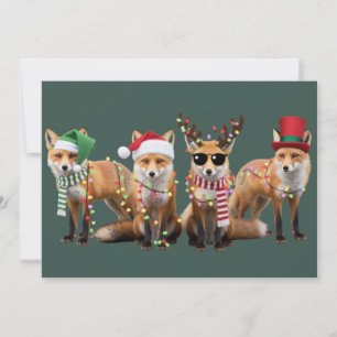 Cartes Pour Fêtes Annuelles Amoureux du renard de Noël Famille Animal Fêtes de