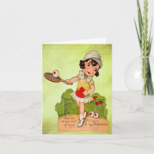 Cartes Pour Fêtes Annuelles Amoureux vintage de tennis de Valentine