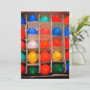 Cartes Pour Fêtes Annuelles Ampoules de Noël colorées vintage dans une boîte