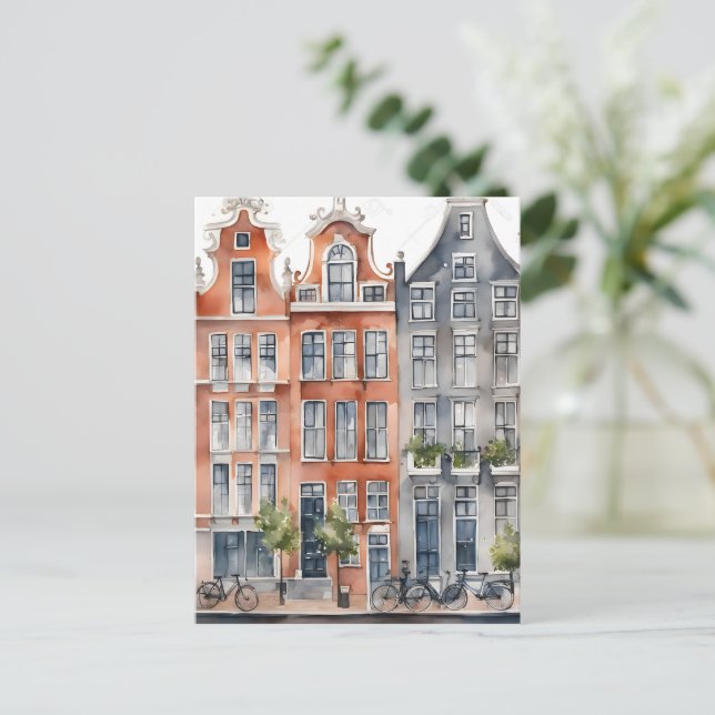 Cartes Pour Fêtes Annuelles Amsterdam aquarelle (Debout devant)