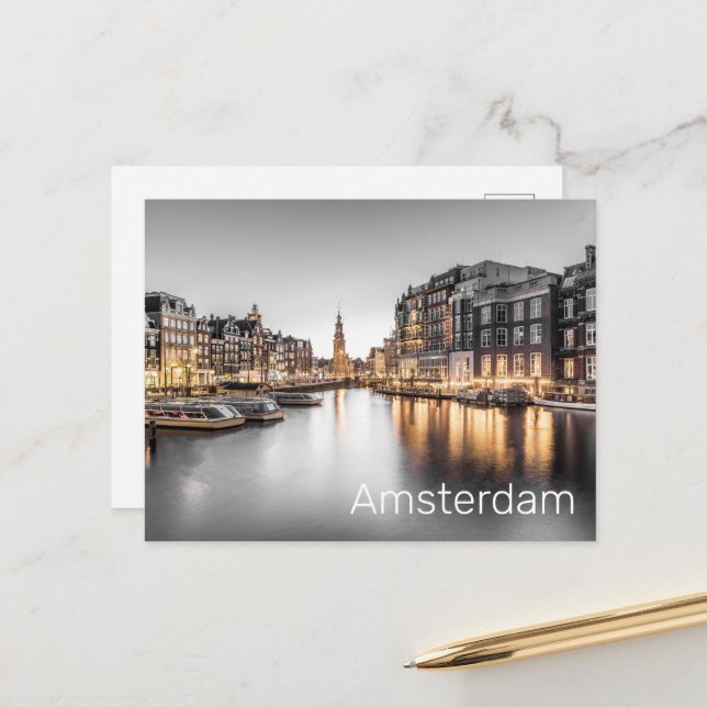 Cartes Pour Fêtes Annuelles Amsterdam Pays-Bas Hollande Souvenir néerlandais (Devant/Arrière en situation)