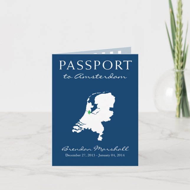 Cartes Pour Fêtes Annuelles Amsterdam Pays-Bas Vacances d'hiver Passeport (Devant)