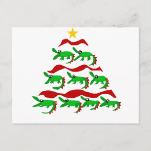 Cartes Pour Fêtes Annuelles Amusant Alligator unique Arbre de Noël