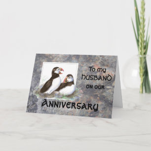 Cartes Pour Fêtes Annuelles Amusant Anniversaire, Mari, Mignons Oiseaux de Puf