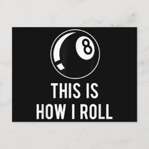 Cartes Pour Fêtes Annuelles Amusant Billard Design Pour Les Joueurs De Billard