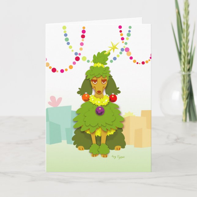 Cartes Pour Fêtes Annuelles Amusant canicule d'arbre de Noël (Devant)