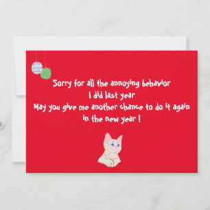 Cartes Pour Fêtes Annuelles Amusant chat mignon voeux nouvelle année