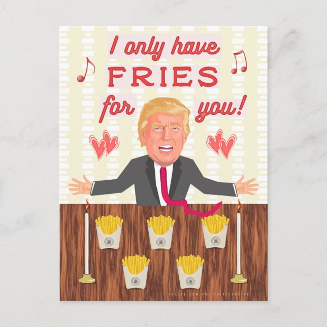 Cartes Pour Fêtes Annuelles Amusant Donald Trump Fast Food Fries Saint-Valenti (Devant)