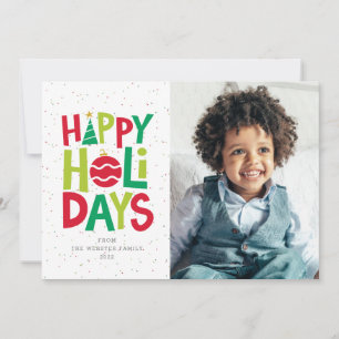 Cartes Pour Fêtes Annuelles Amusant et coloré, deux photos pour s'amuser