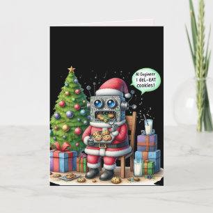 Cartes Pour Fêtes Annuelles Amusant Ingénieur Ai Noël Chatbot Cadeau Entrepris