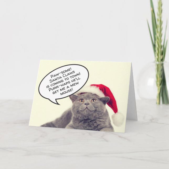 Cartes Pour Fêtes Annuelles Amusant jeu de chat Noël Noël Noël (Devant)