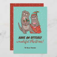Amusant jeu de Otter Pun hiver Joyeux Noël