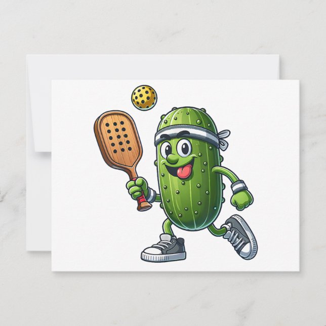 Cartes Pour Fêtes Annuelles Amusant joueur de pickleball Louveur de paddleball (Devant)