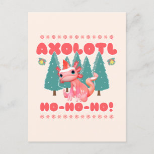 Cartes Pour Fêtes Annuelles Amusant Joyeux Noël Axolotl Ho-Ho-Ho !