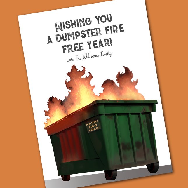 Cartes Pour Fêtes Annuelles Amusant Joyeux Nouvel An Feu de Dumpster (Créateur téléchargé)