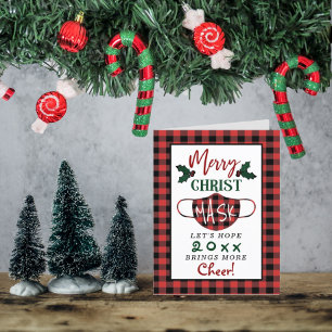 Cartes Pour Fêtes Annuelles Amusant "Merry Christ Masque" moderne